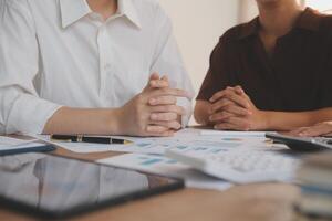 Business meetings to analyze investment strategies and brainstorm sales plans for a more profitable business. photo