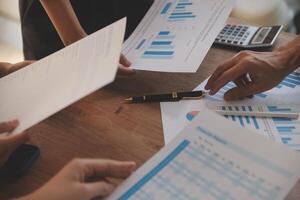 Business meetings to analyze investment strategies and brainstorm sales plans for a more profitable business. photo