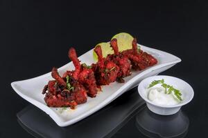 Chicken lollipop with mayonnaise photo