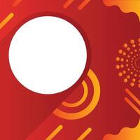Red Abstract Background with white circle vector