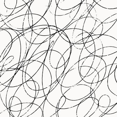 Square hand drawn pattern, pencil thin black crosshatch lines on white background. Textured curve stripes, grunge effect, doodle abstract spirals.