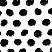 Square hand drawn pattern, textured dots on white background. Grunge doodle illustration, curved circles, brush strokes, scribble elements. vector