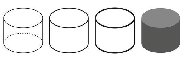Set of oval cubic shapes. Isolated on white background. vector