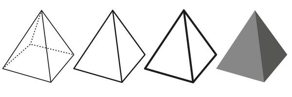 Set of triangular cubic shapes. Isolated on white background. vector