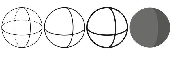 Set of round cubic shapes. Isolated on white background. vector