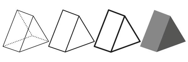 Set of triangular cubic shapes. Isolated on white background. vector