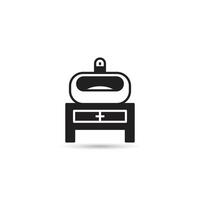 sink on table icon on white background vector