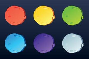 Multicolored stone discs. Image Stone slabs hang in the air vector