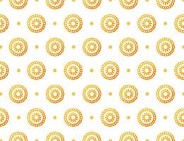 Minimalistic orange pattern with rings and circles on a white background. Seamless pattern with polka dots vector