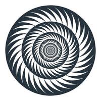 Abstract concentric circle with notches. Studded concentric circles deepen vector