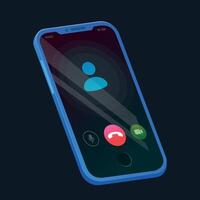 Blue mobile phone call illustration. Image of mobile communication vector
