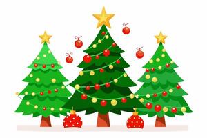 Charming Christmas Trees Graphics for Holiday Design Projects Ideal for Greeting Cards, Logos, Illustrations, Gift Tags, and Unique Seasonal Branding to Add Festive Cheer vector