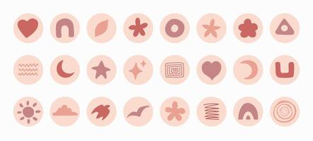 Abstract graphic doodles of symbols and shapes. Decorative stickers and design elements. illustration. vector