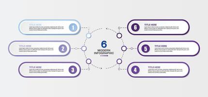 Modern infographic design with icons and 6 options or steps. vector