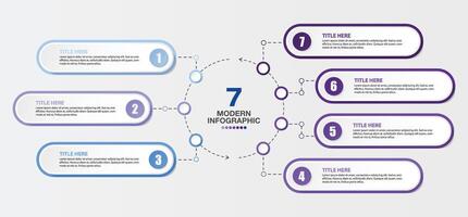 Modern infographic design with icons and 7 options or steps. vector