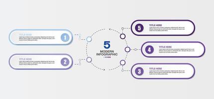 Modern infographic design with icons and 5 options or steps. vector