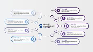 Modern infographic design with icons and 9 options or steps. vector