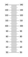 Height chart from 50 to 140 centimeters. Templates for wall growth sticker. Meter wall, growth ruler. vector