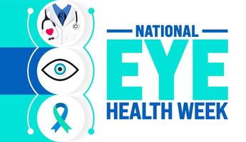 National Eye Health Week is observed every year in September. Holiday concept. Template for background, banner, card, poster, placard, design template with unique shapes with standard color. vector