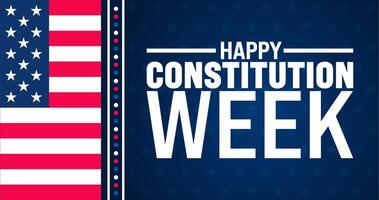 Happy Constitution Week is observed every year in September. Holiday concept. Template for background, banner, card, poster, placard, design template with unique shapes with standard color. vector