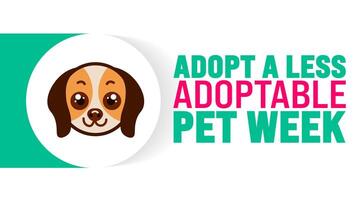 Adopt a Less Adoptable Pet Week is observed every year in September. Holiday concept. Template for background, banner, card, poster, placard, design template with unique shapes with standard color. vector