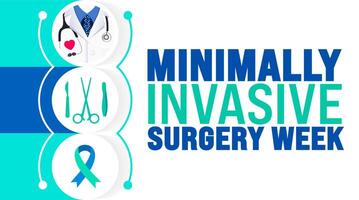 Minimally Invasive Surgery Week is observed every year in September. Holiday concept. Template for background, banner, card, poster, placard, design template with unique shapes with standard color. vector