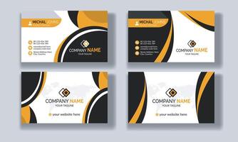 Corporate Business Card Modern Design, Professional and Minimalist Business Card Design, Contact card for company, Creative and Clean Double side Business Card Template vector