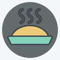 Icon Pie Cake. related to Breakfast symbol. color mate style. simple illustration vector