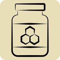 Icon Honey Jar. related to Breakfast symbol. hand drawn style. simple illustration vector