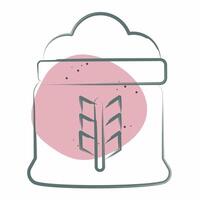 Icon Flour. related to Breakfast symbol. Color Spot Style. simple illustration vector