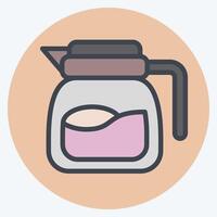 Icon Coffe Pot. related to Breakfast symbol. color mate style. simple illustration vector