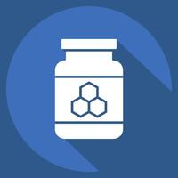 Icon Honey Jar. related to Breakfast symbol. long shadow style. simple illustration vector