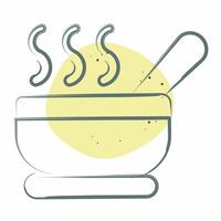 Icon Soup Bowl. related to Breakfast symbol. Color Spot Style. simple illustration vector