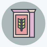Icon Cereal. related to Breakfast symbol. color mate style. simple illustration vector