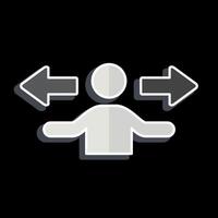 Icon Direction. related to Choice symbol. glossy style. simple illustration vector
