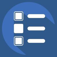 Icon List. related to Choice symbol. long shadow style. simple illustration vector