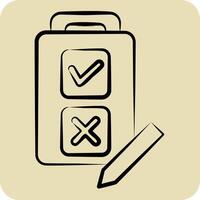 Icon Quiz. related to Choice symbol. hand drawn style. simple illustration vector