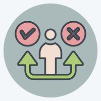 Icon Decision. related to Choice symbol. color mate style. simple illustration vector