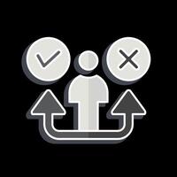 Icon Decision. related to Choice symbol. glossy style. simple illustration vector