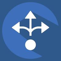 Icon Alternative. related to Choice symbol. long shadow style. simple illustration vector