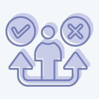 Icon Decision. related to Choice symbol. two tone style. simple illustration vector