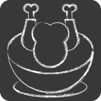 Icon Chicken Soup. related to Korea symbol. chalk Style. simple illustration vector