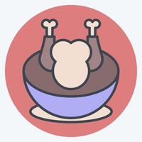Icon Chicken Soup. related to Korea symbol. color mate style. simple illustration vector