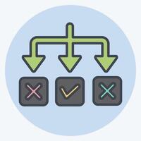 Icon Solving. related to Choice symbol. color mate style. simple illustration vector