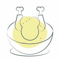 Icon Chicken Soup. related to Korea symbol. Color Spot Style. simple illustration vector