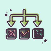 Icon Solving. related to Choice symbol. MBE style. simple illustration vector