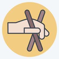 Icon Chopsticks. related to Korea symbol. color mate style. simple illustration vector