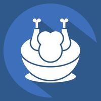 Icon Chicken Soup. related to Korea symbol. long shadow style. simple illustration vector