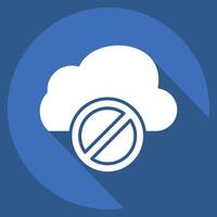 Icon Cloud Block. related to Network symbol. long shadow style. simple illustration vector