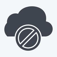 Icon Cloud Block. related to Network symbol. glyph style. simple illustration vector